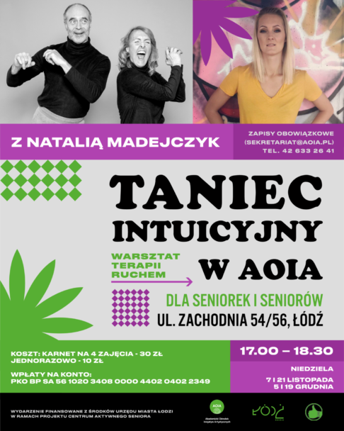 Zdjęcie: Łódź: Akademicki Ośrodek Inicjatyw Artystycznych, Taniec intuicyjny – warsztaty terapii ruchem z Natalią Madejczyk