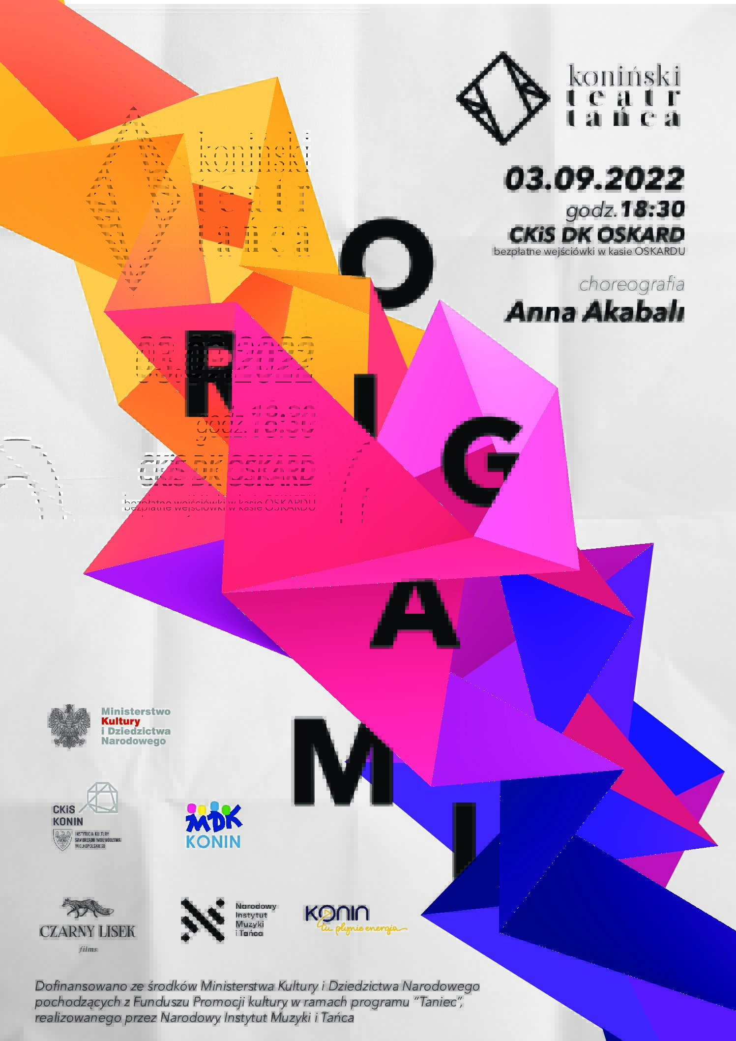 Zdjęcie: Konin: Premiera spektaklu „Origami” w choreografii Anny Akabalı i wykonaniu Konińskiego Teatru Tańca