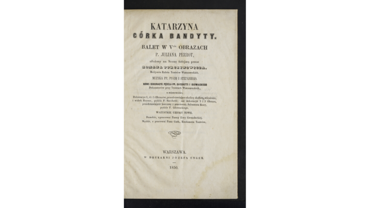 Program baletu „Katarzyna córka bandyty”, Warszawa 1850, Polona
