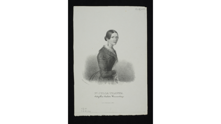 Podpis: Julia Trawna, litografia: Wincenty Kasprzycki (1838), Polona