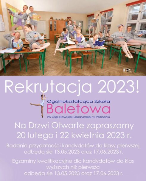 Zdjęcie: Poznań: Drzwi Otwarte w Ogólnokształcącej Szkole Baletowej im. Olgi Sławskiej-Lipczyńskiej w Poznaniu