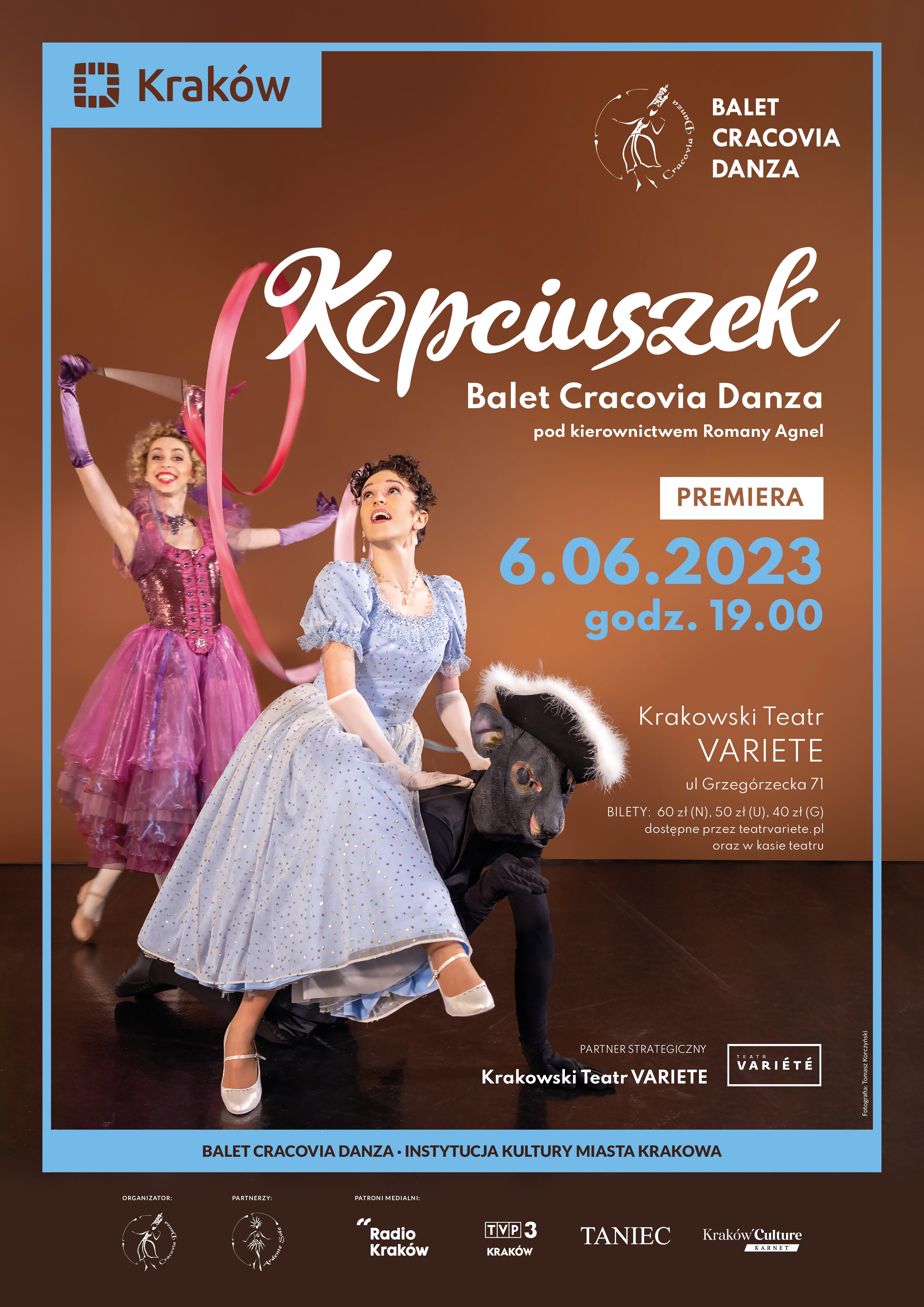 Zdjęcie: Kraków: Premiera spektaklu Baletu Dworskiego Cracovia Danza pt. „Kopciuszek” w choreografii Dariusza Brojka