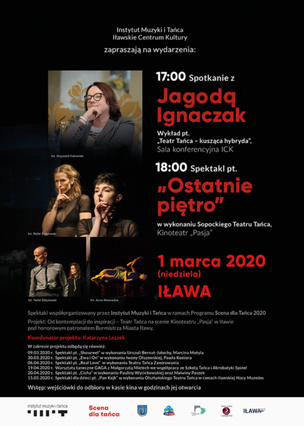 Zdjęcie: Iława/Scena dla tańca 2020: Spotkanie z Jagodą Ignaczak i spektakl „Ostatnie piętro” Sopockiego Teatru Tańca