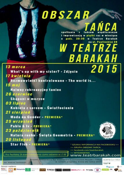 Zdjęcie: Kraków/Scena dla tańca 2015: Małgorzata Szymula & Małgorzata Werbińska „What’s up with my sister?” –  pokaz z cyklu „Obszar tańca w Teatrze Barakah