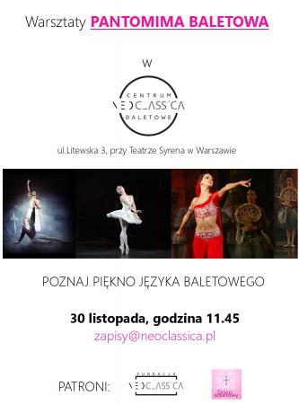 Zdjęcie: Warszawa: Warsztaty „Pantomima baletowa” – edycja I. Prowadzenie: Irina Wasilewska