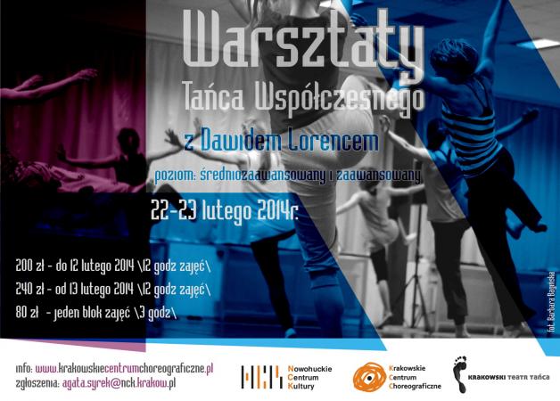 Zdjęcie: Kraków/Krakowskie Centrum Choreograficzne: Dawid Lorenc – warsztaty tańca współczesnego