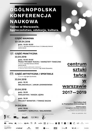 Zdjęcie: Warszawa/Centrum Sztuki Tańca 2018:  Konferencja „Taniec w Warszawie. Społeczeństwo, edukacja, kultura” – część naukowa, dzień II