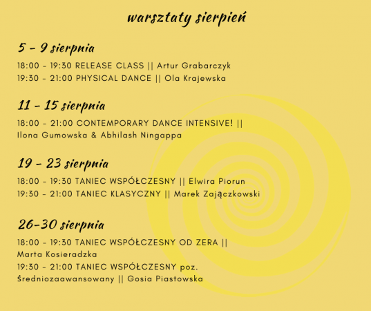 Zdjęcie: Warszawa/Akademia Tańca Zawirowania: Letnie warsztaty „Contemporary Dance Intensive!” z Iloną Gumowską i Abhilashem Ningappą