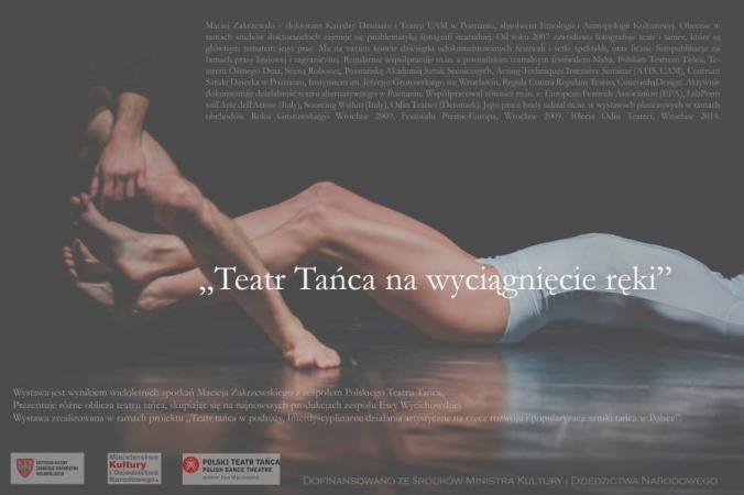 Zdjęcie: Poznań/Polski Teatr Tańca: Maciej Zakrzewski „Teatr Tańca na wyciągnięcie ręki” – wystawa zdjęć