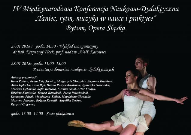 Zdjęcie: Katowice: IV Międzynarodowa Konferencja Naukowo-Dydaktyczna „Taniec, rytm, muzyka w nauce i praktyce”